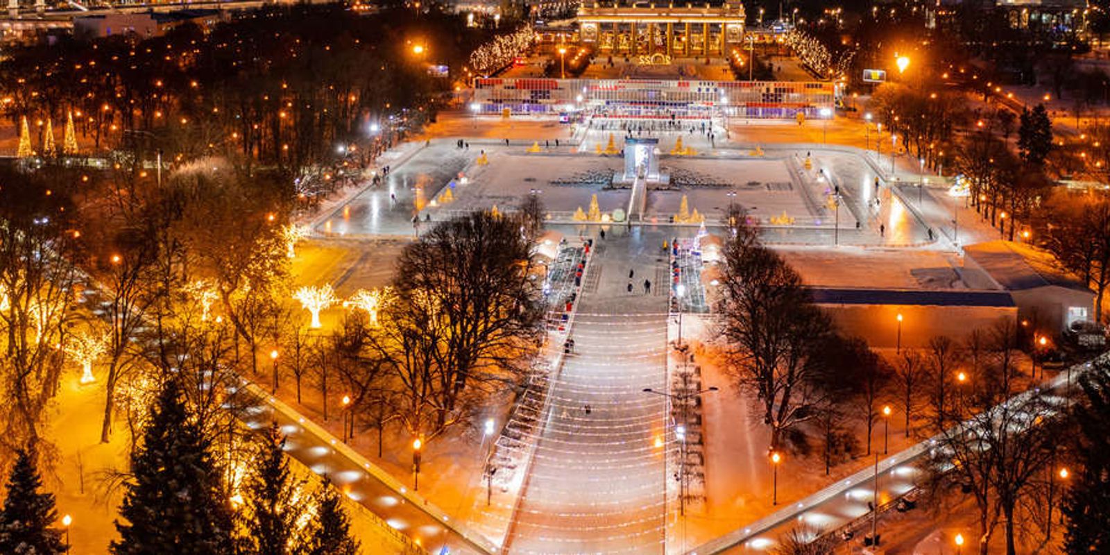 парк горького в москве зимой